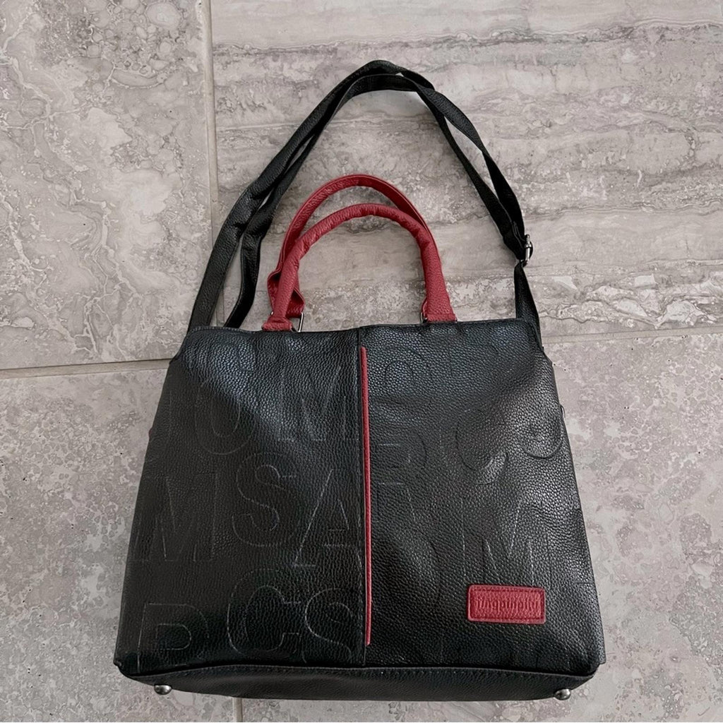 NEW JingPin Piju Faux Leather Bag, Crossbody|Shoulder Bag Black Red New w/o Tag
