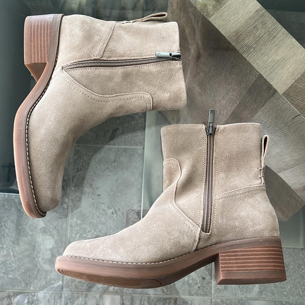 Lucky Brand Kazey Square Toe Booties in Dune Oilsue, Size 6.5 NEW