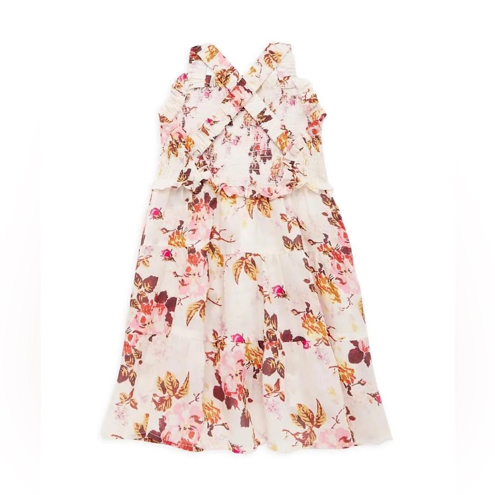 Sea New York Girls' Esme Smocked Dress in Cream Floral, Size 4Y New w/Tag