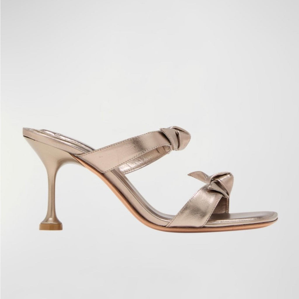 Alexandre Birman Clarita Leather Bow Two-Band Sandals Size 35 NEW w/DustBags