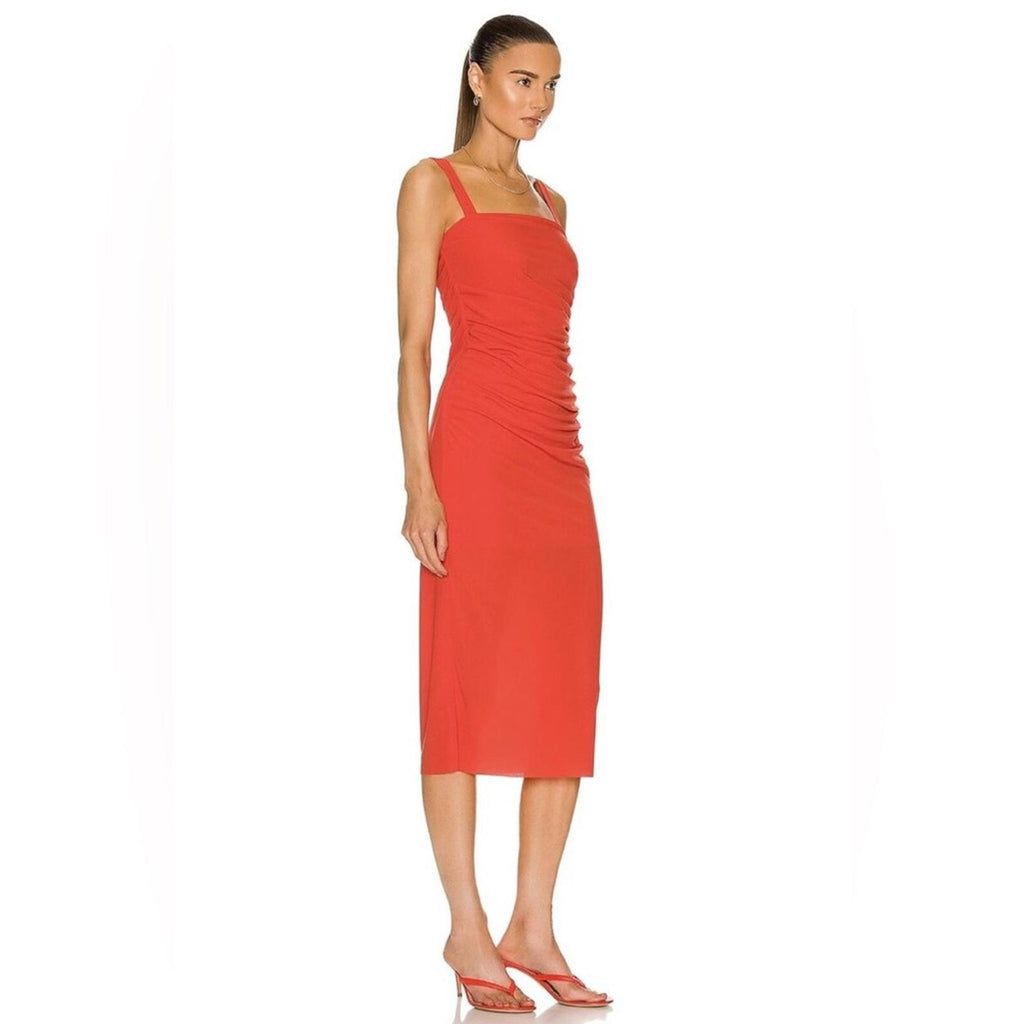 Helmut Lang Twist Midi Dress in Basalt Black, Size XXS NEW w/Tag $345