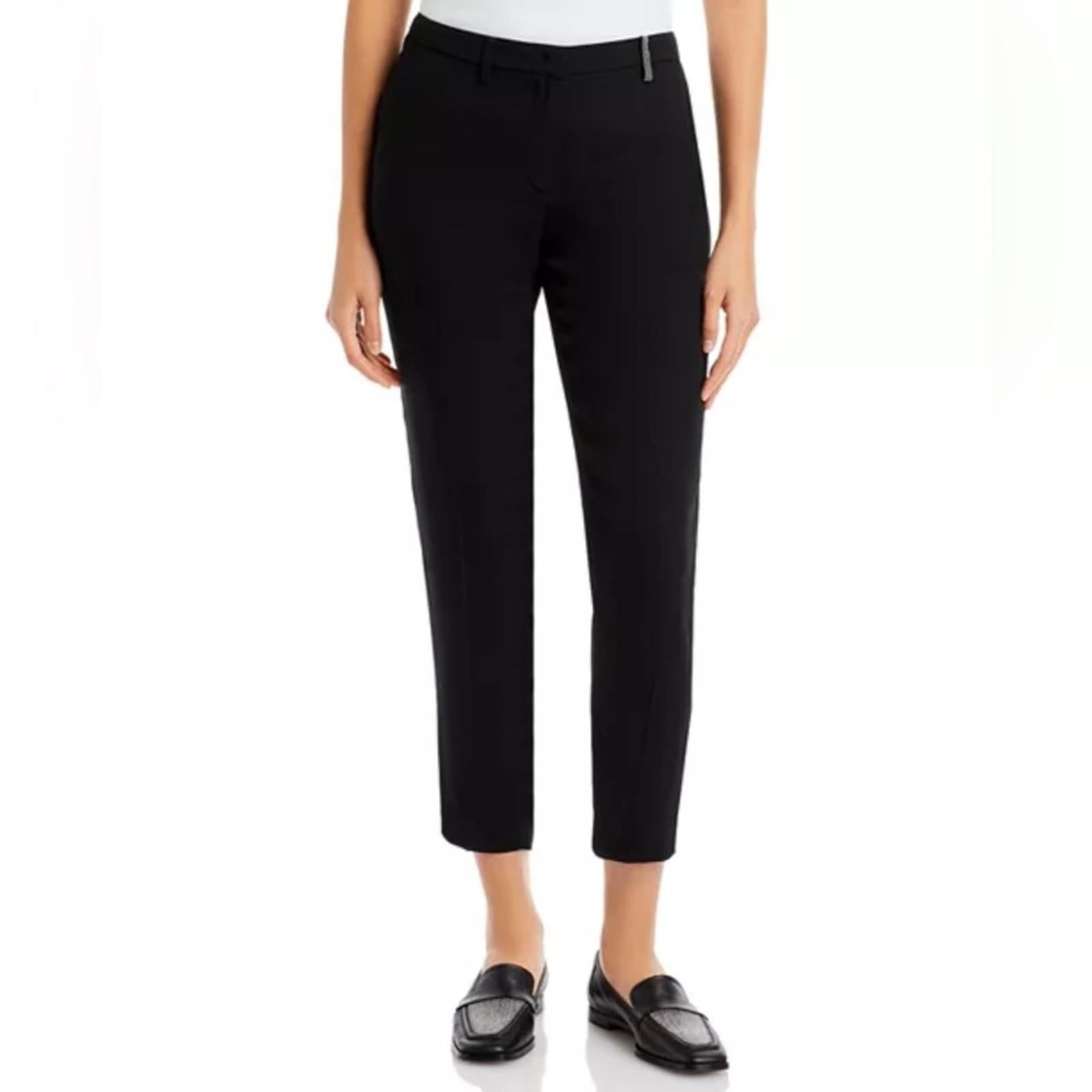 Fabiana Filippi Montefalco Embellished Ankle Dress Pants in Black, NWT, Size 4