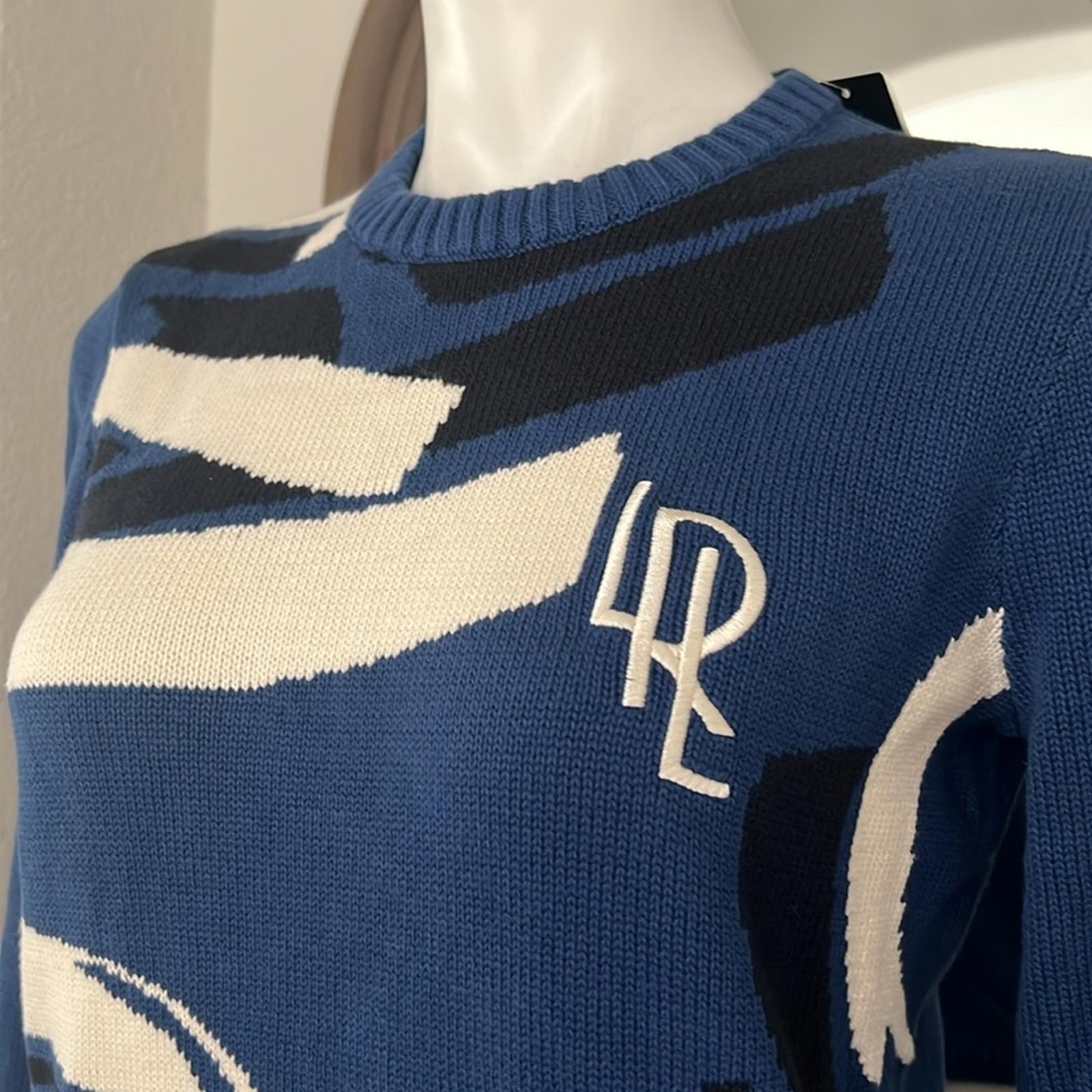 Lauren Ralph Lauren Geometric Combed Cotton Sweater, Size M New w/Tag