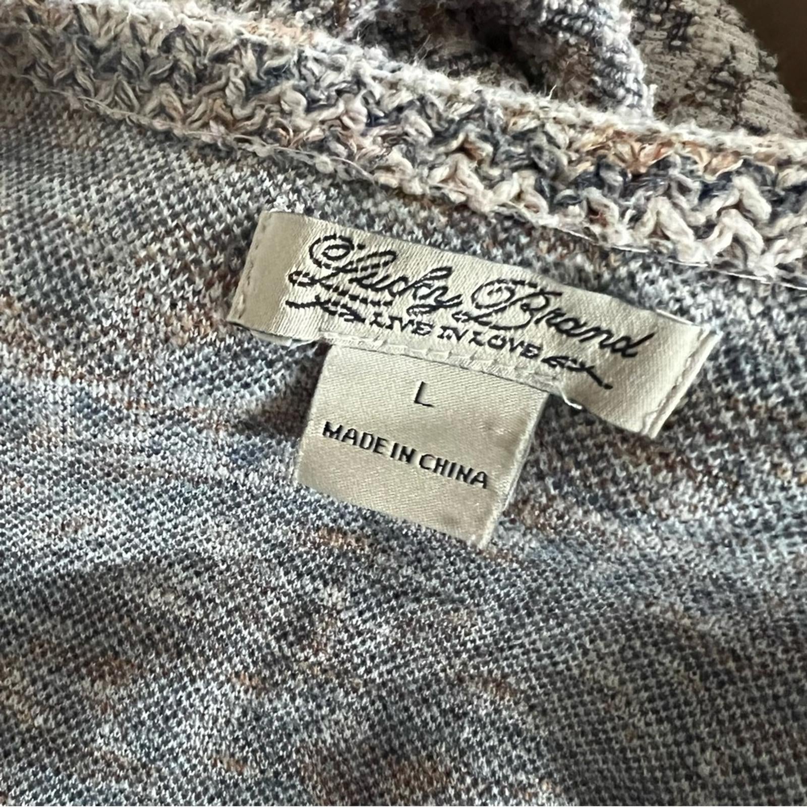 Lucky Brand Aztec Print Tweed Cardigan/Jacket Size L EXCELLENT!