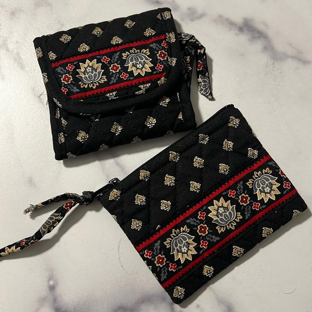 Vera Bradley 2-Piece Wallet, Black & Red