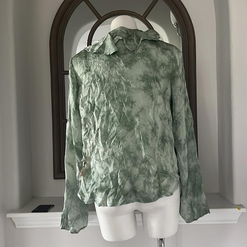 New Free People Women’s Lyocell Tie Front Blouse, Size M New w/Tag Retail $128