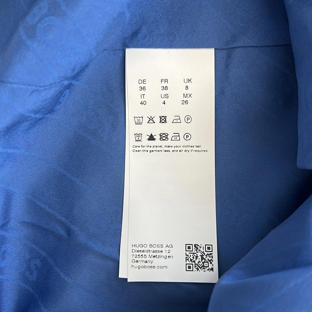 NEW Hugo Boss Vollemo Wrap Front A-Line Midi Skirt in Blue Size 4 New w/Tag