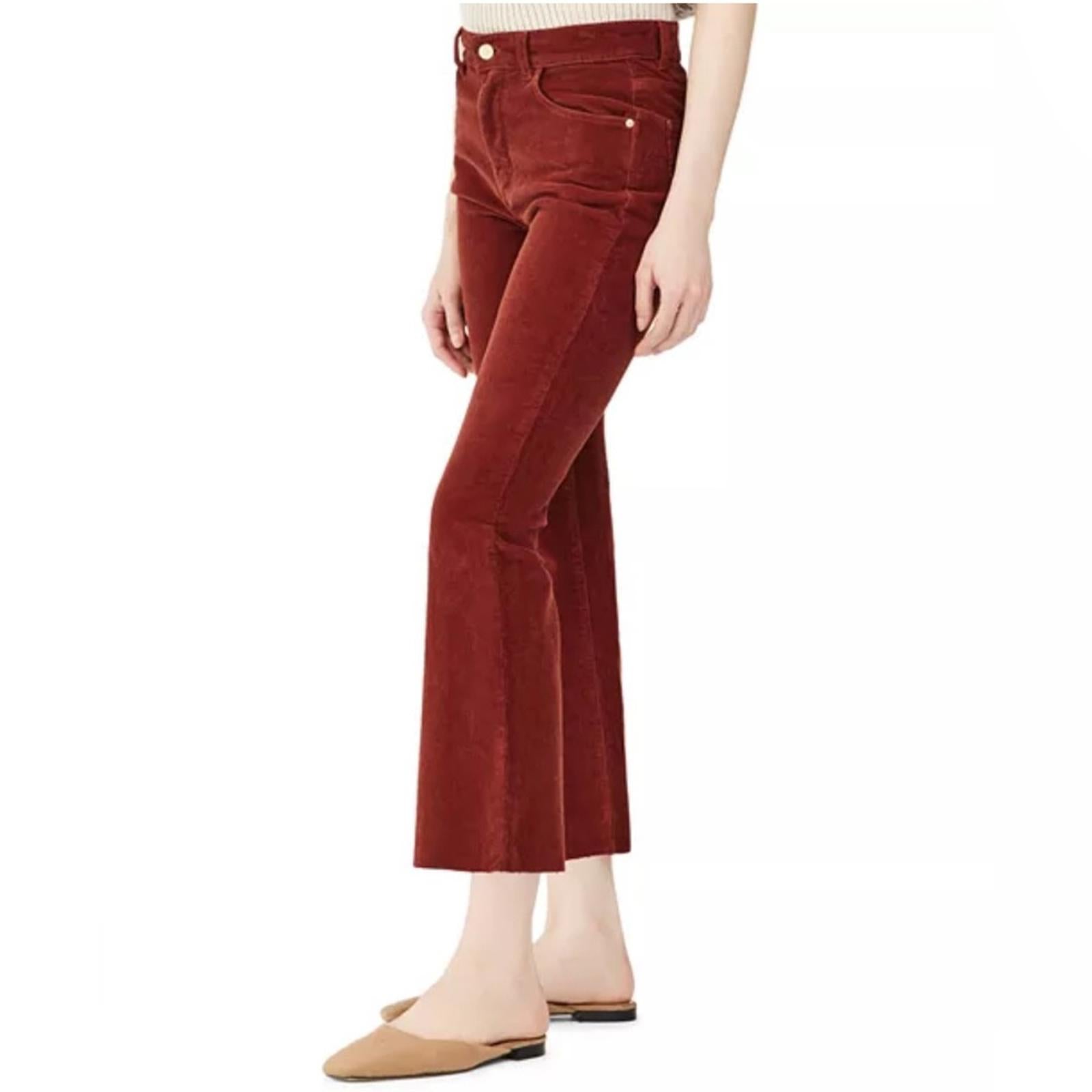 DL1961 Bridget High Rise Ankle Bootcut Corduroy Jeans in Paprika, NWT, Size 23