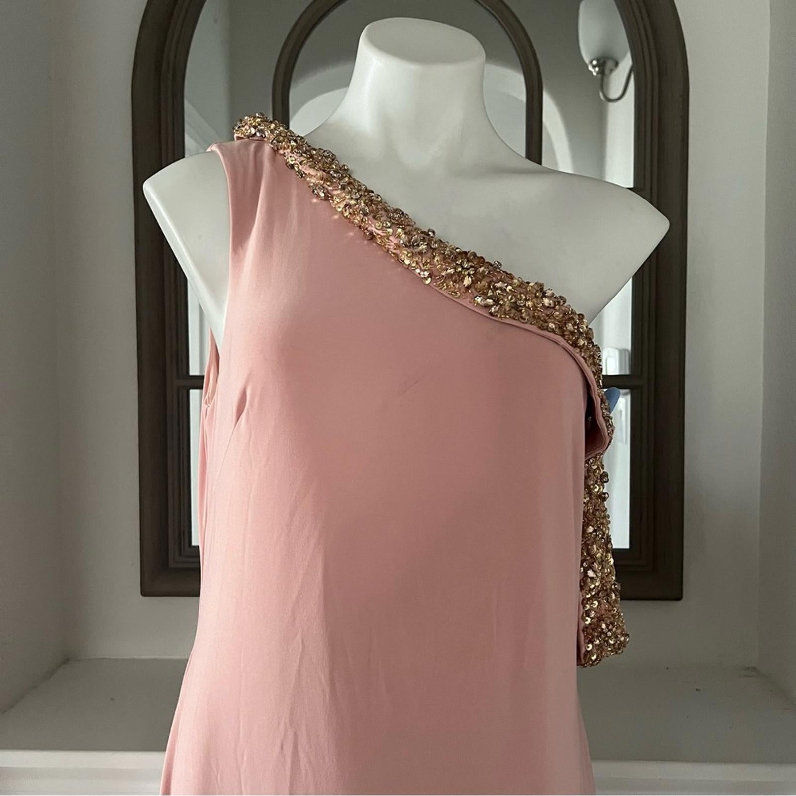 Mac Duggal Beaded Drop Shoulder Jersey Gown, Size 12 New with Tag