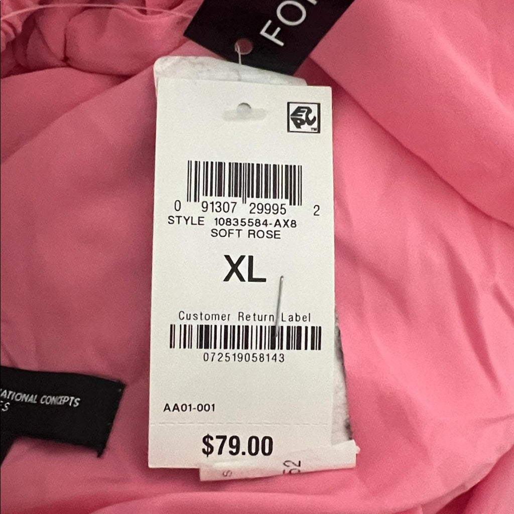 INC International Concepts Chiffon Short Shift Dress w/Long Sleeve, Size 1X, NEW