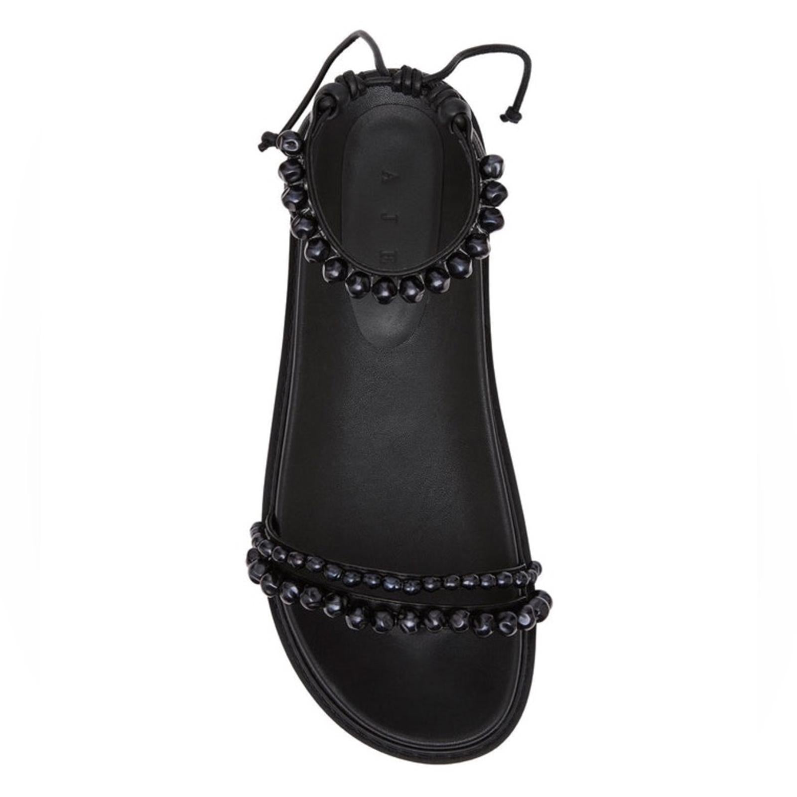 Aje BLACK Neo Pearl Embellished Platform Sandals, Size 36 New in Box +DustBag
