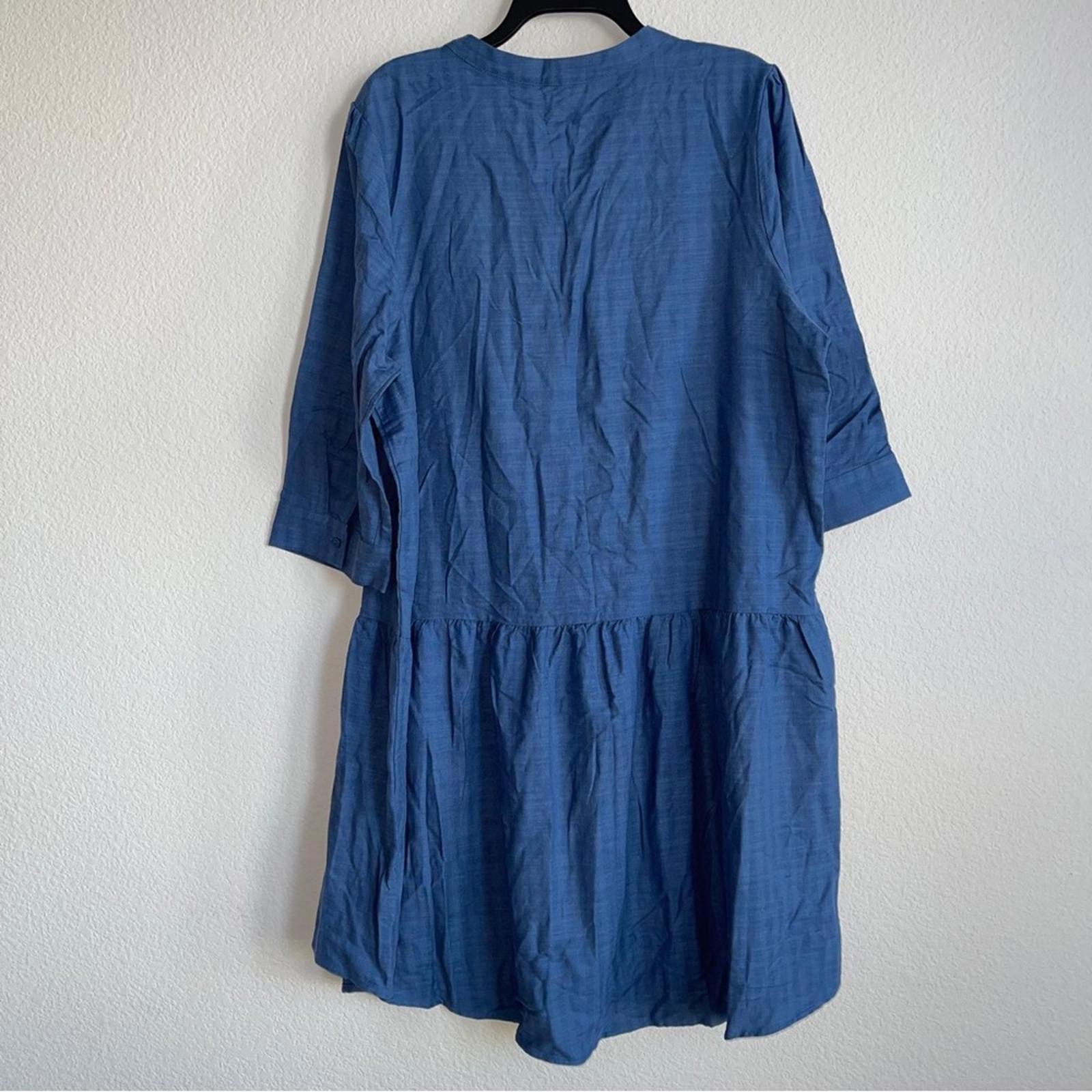 Caslon Pocket Front Drop Waist Dress in Blue Moonlight, Size XXL NEW w/o Tag