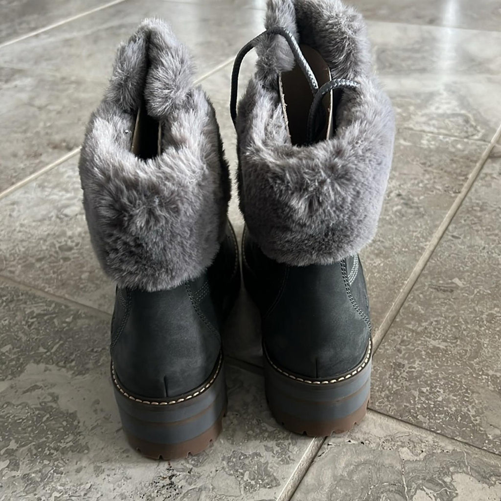 Timberland Courmayeur Valley Waterproof 6” Boots in Med Grey, Size 8 NEW in Box