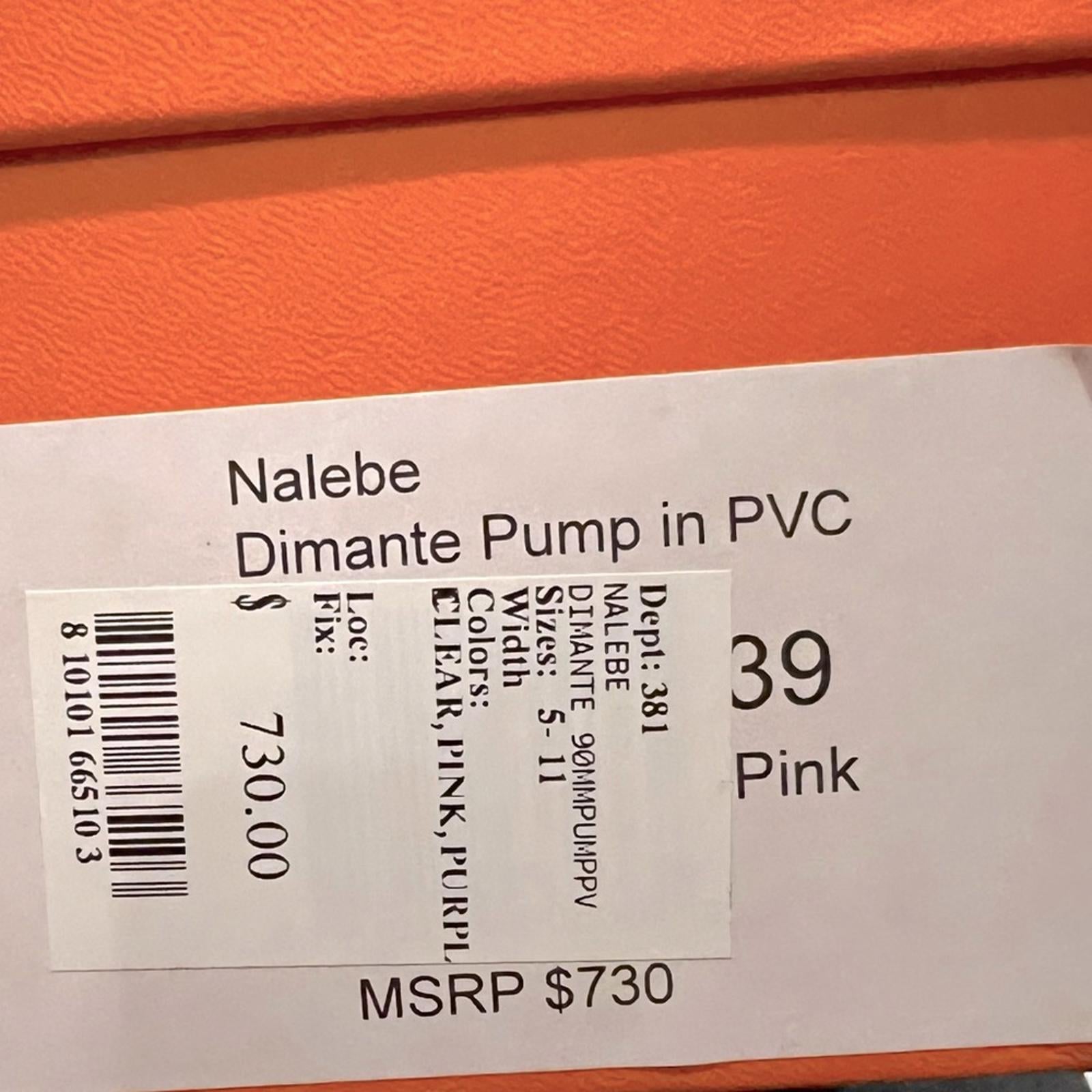 Nalebe Dimante Pumps in Pink, (Made in Italy) Size 39 New in Box Retail $730
