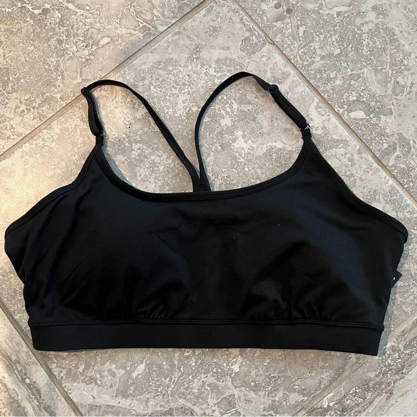 ID Black Solid Low-Impact Bra, New with Tag