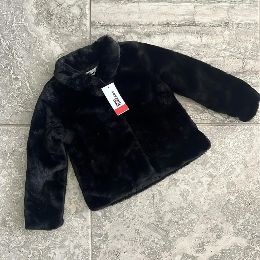 Epic Threads Girl’s Faux Fur Jacket in Deep Black, NWT, Size 3T