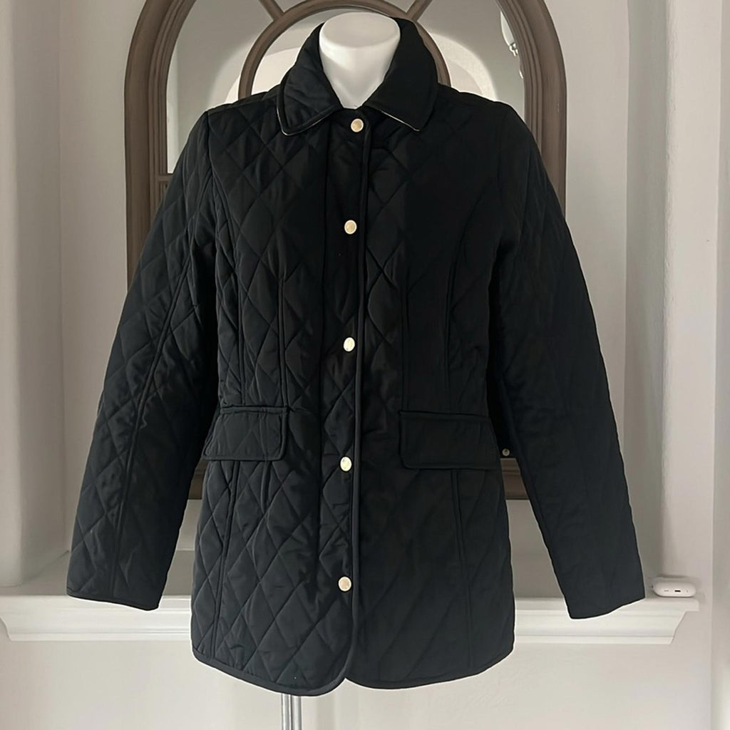 Jones New York 5-Button Quilted Jacket in Black, Size M EXCELLENT!