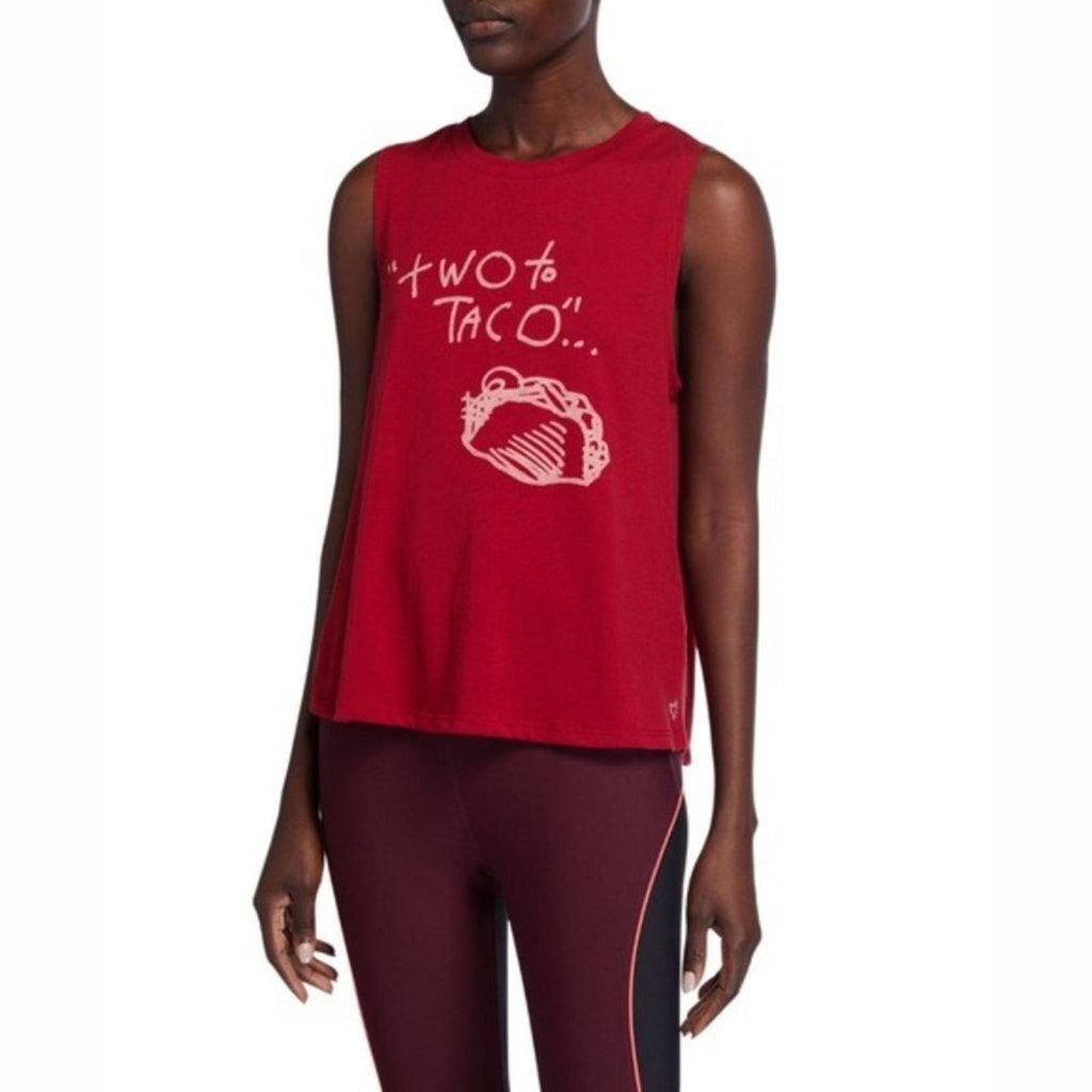 Betsey Johnson Two to Taco Muscle Tee Tank Top in Medium Red, Size M, NWT