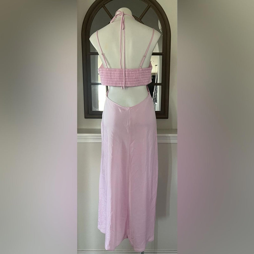 A.L.C. Sienna Strappy Cut-Out Satin Slip Maxi Dress, Size 14 New w/Tag $495