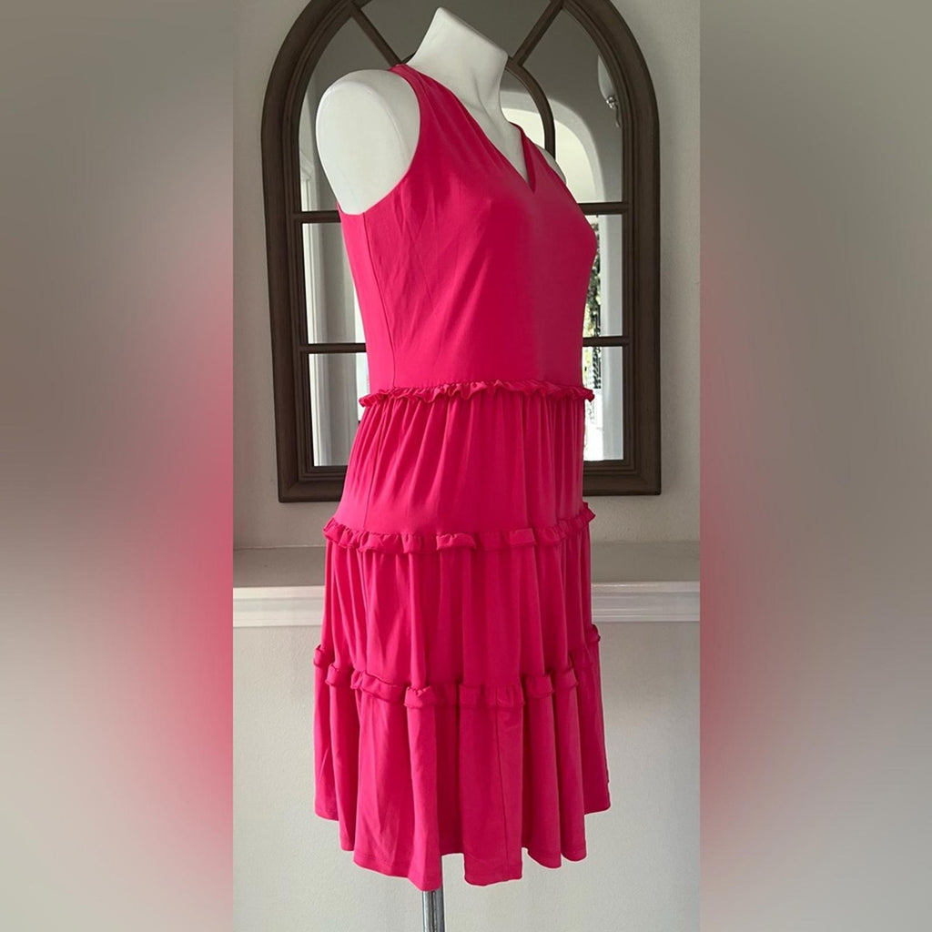 Tommy Hilfiger Tiered Jersey Shift Dress in Hibiscus Pink Size 4 NWT - SOLD OUT