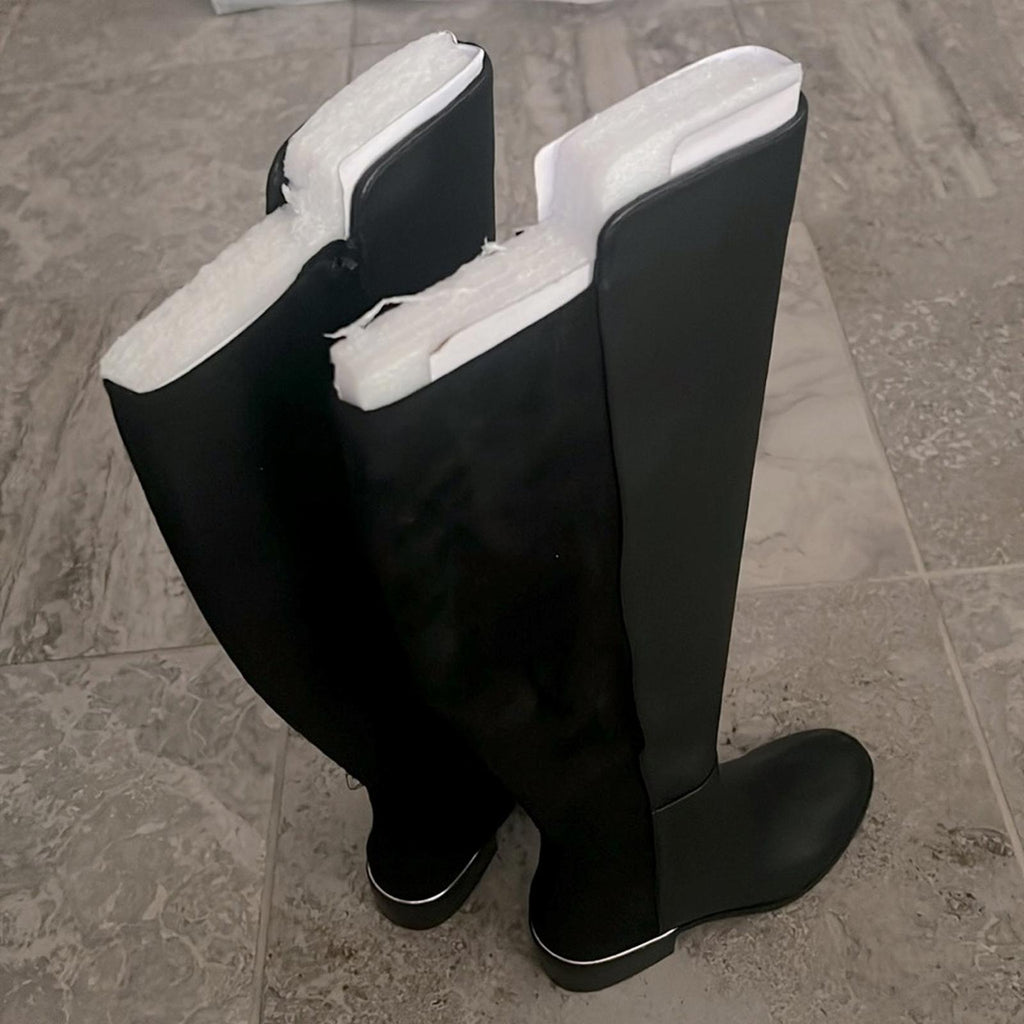 Alfani Ludlowe Black Leather Over-The-Knee Boots, Size 5.5 New in Box $169.50
