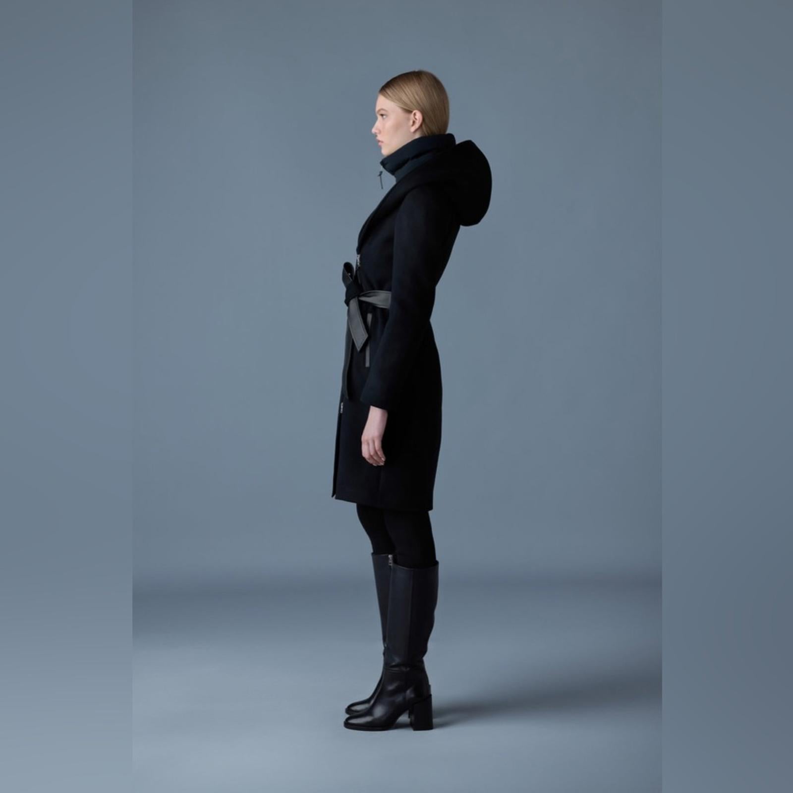 Mackage SHIA Water Resistant Wool Coat w/Removable Puffer Insert Blk Size XL NWT