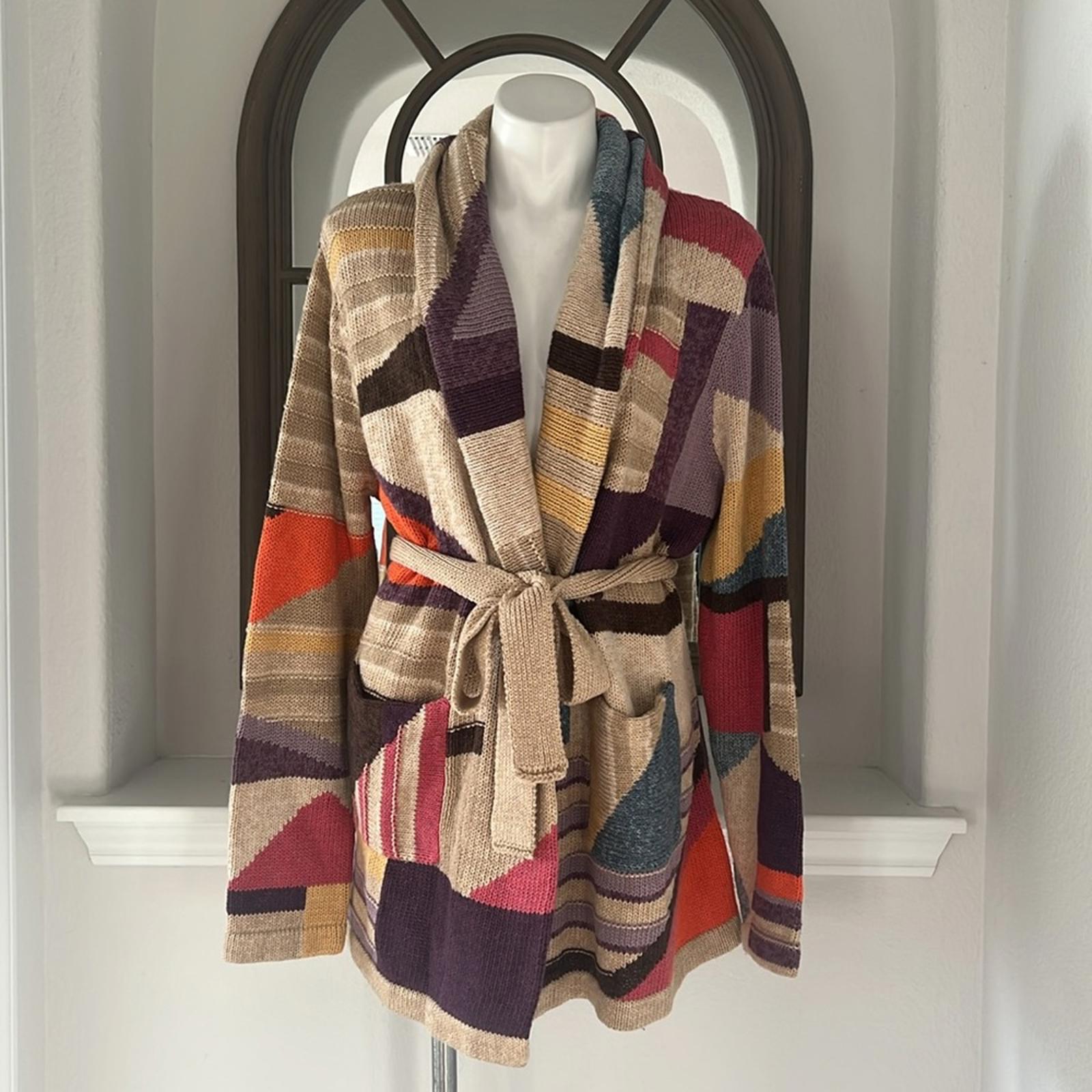 Polo by Ralph Lauren Geo-Motif Shawl Linen-Blend Cardigan Size XL New w/Tag $998