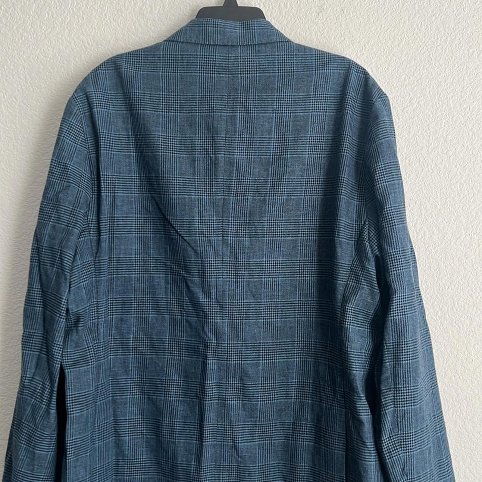 Scotch & Soda Double-Breasted Check Blazer in Blue, Size XXL NEW w/Tag $308