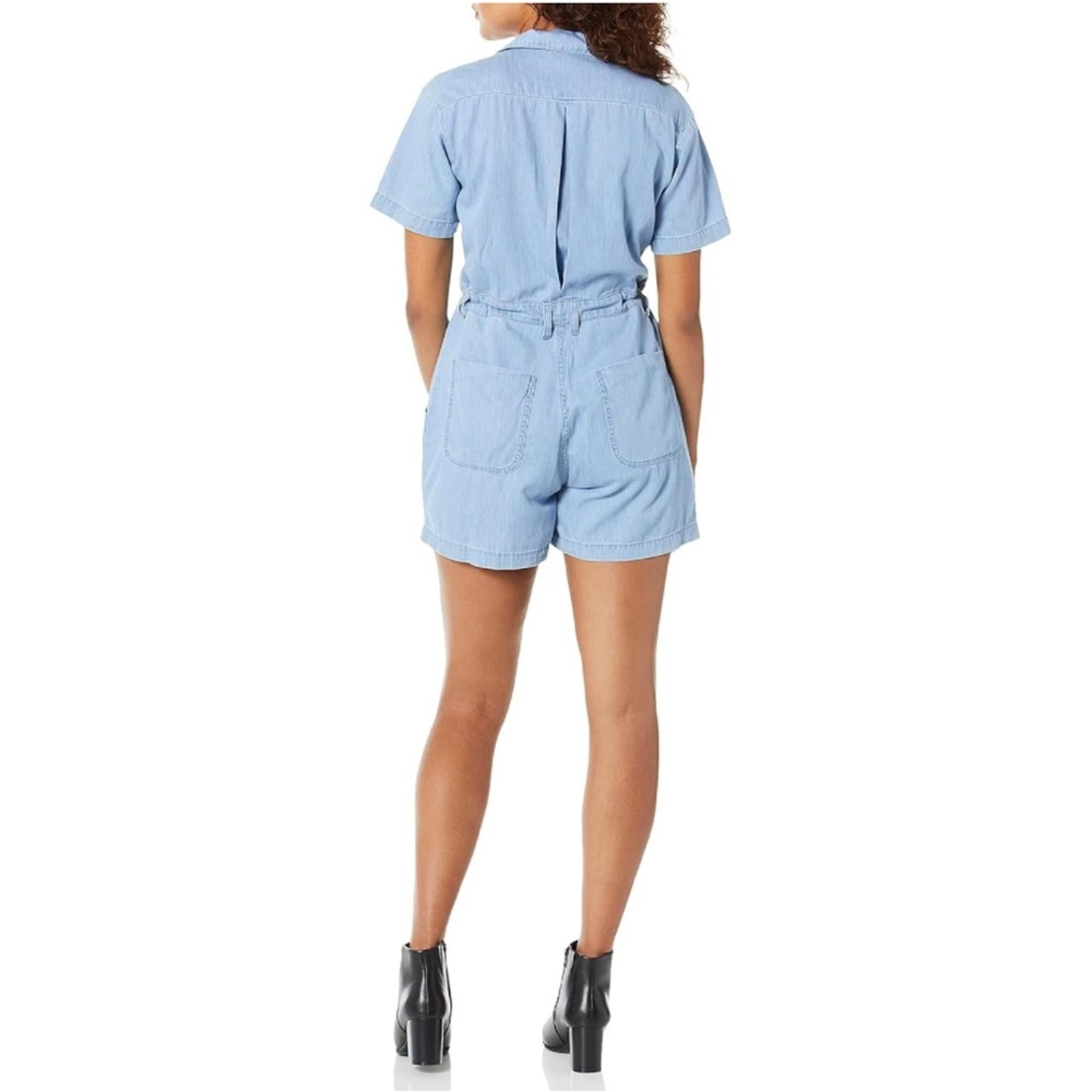 Baldwin Aurora Denim Romper in Lind/Blue, Size L New w/Tag $264