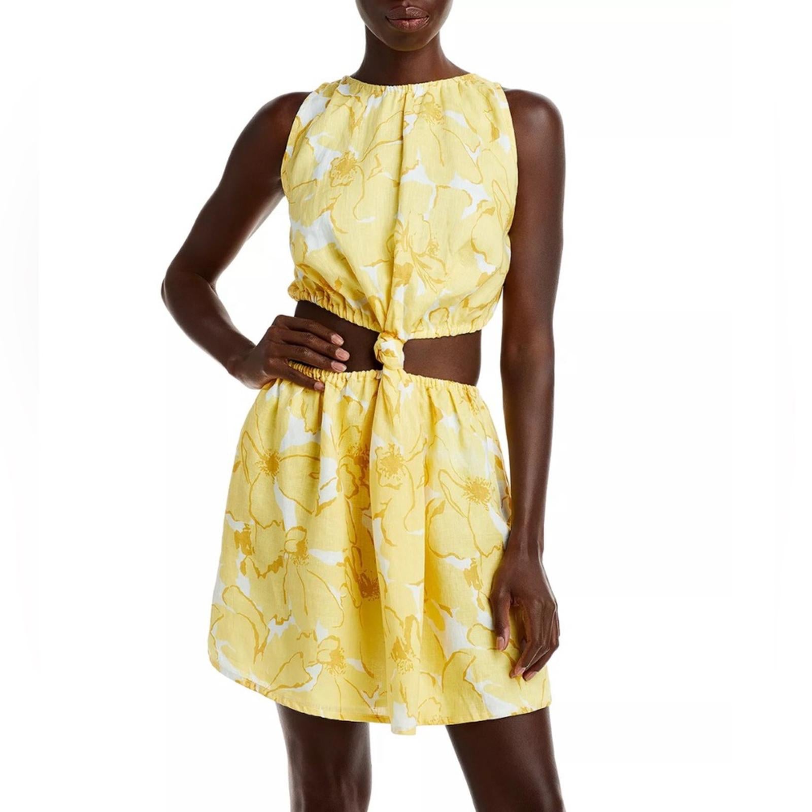 Faithfull the Brand Enditha Cutout Mini Dress, Willa Floral Print, Size 2 NWT