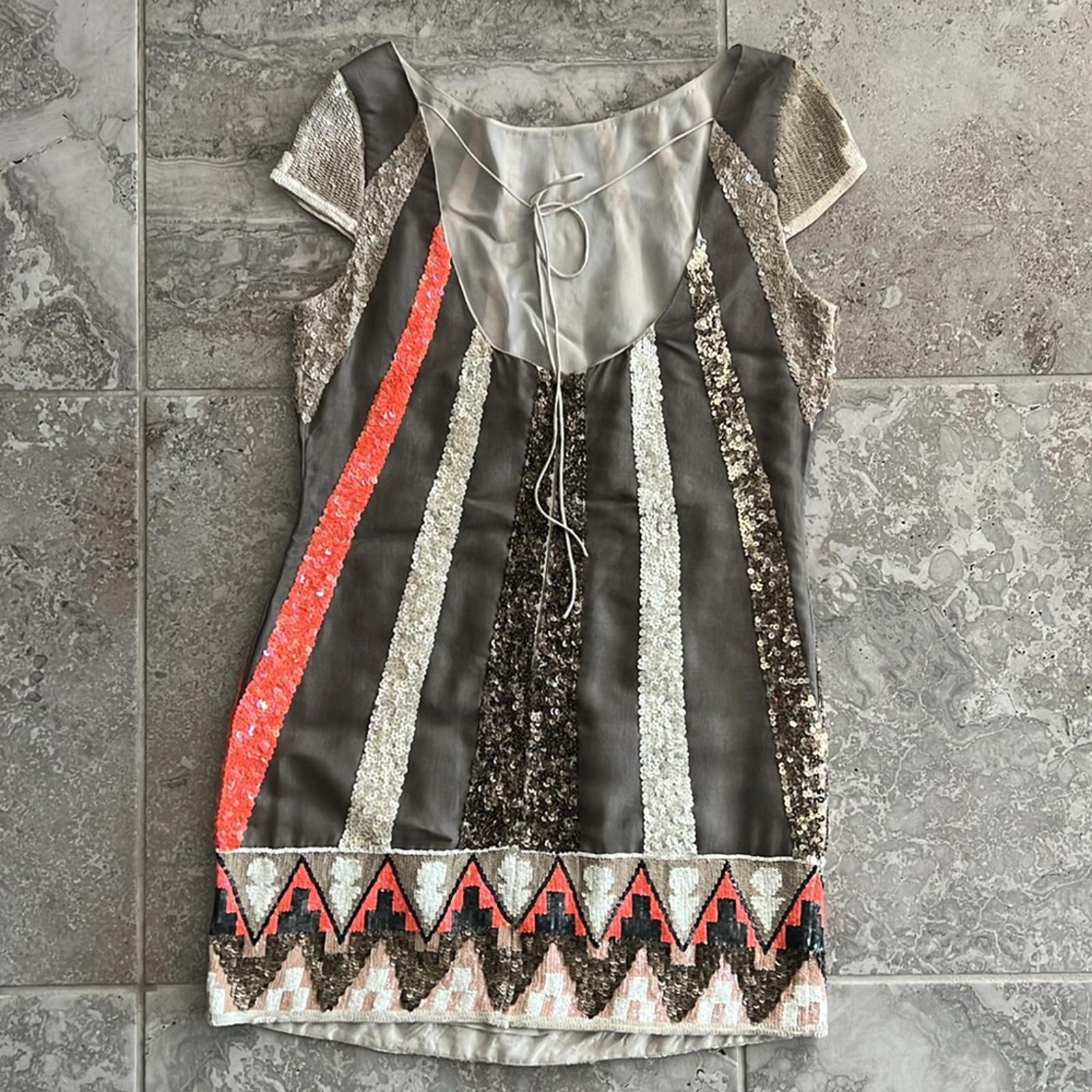 All Saints Aztec Dazzle Spitalfields Sequin Dress Size 10