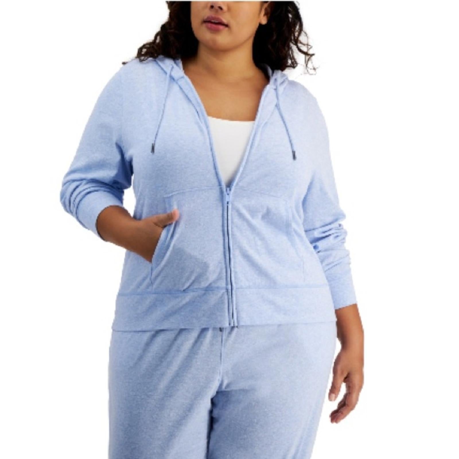 ID Ideology Retro Recycled Full Zip Jacket Heather Blue Plus Size 2X New w/Tag