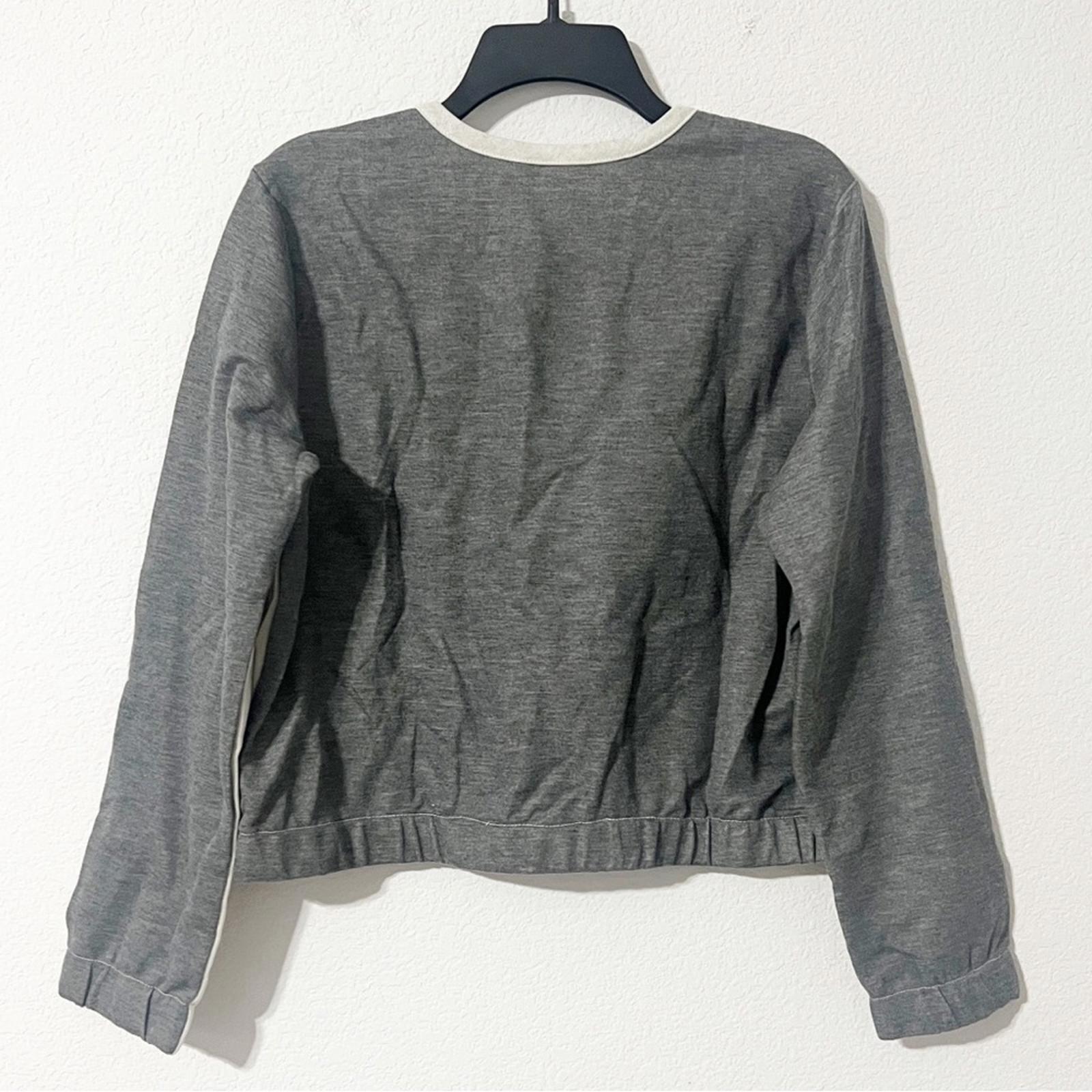 Dolan Left Coast Anthro Metallic Silver Shine Boxy Sweatshirt, Size L, NEW