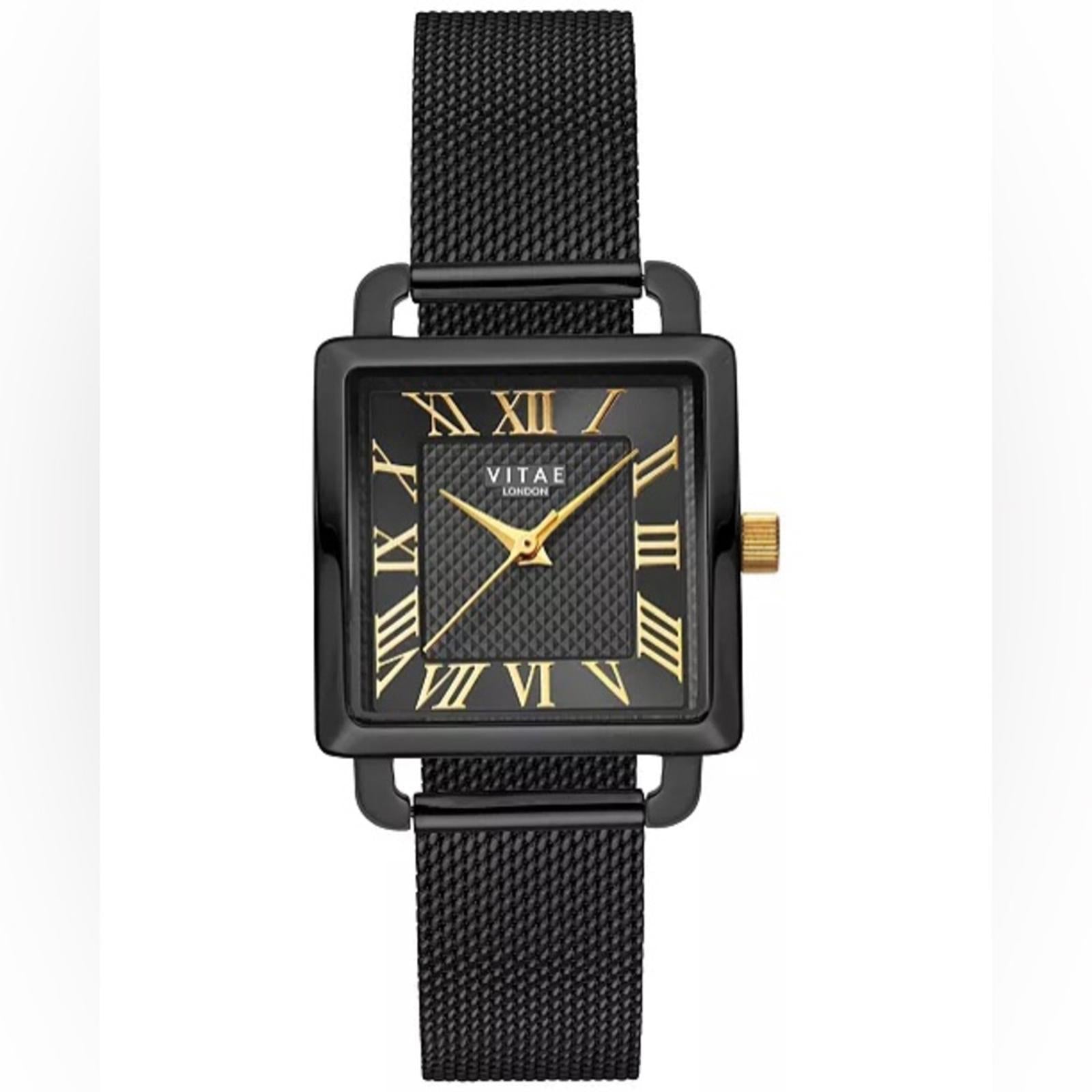 VITAE London Ilesha Black-Tone Stainless Steel Mesh Bracelet Watch 25mmSOLD OUT