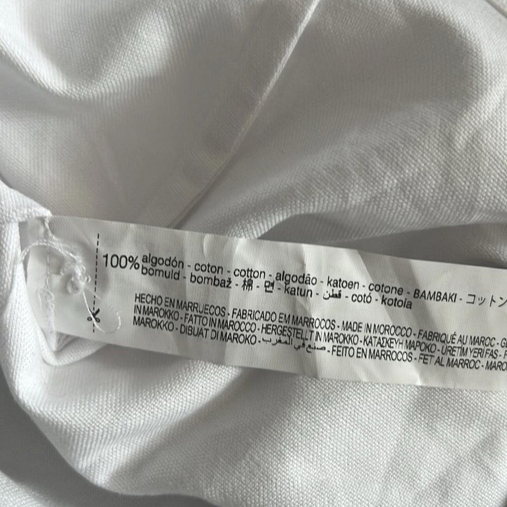 ZARA White Denim Button Up Sleeveless Shirt, Size L New w/Tag
