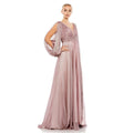 Mac Duggal Split Sleeve Gown in Mocha (Style #67414),  Size 6 New w/Tag