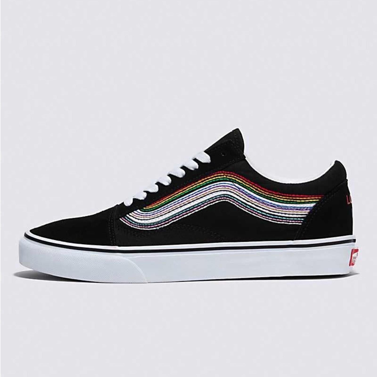 NWT Vans Old Skool Sneakers, Black Rainbow Size 6 New in Box