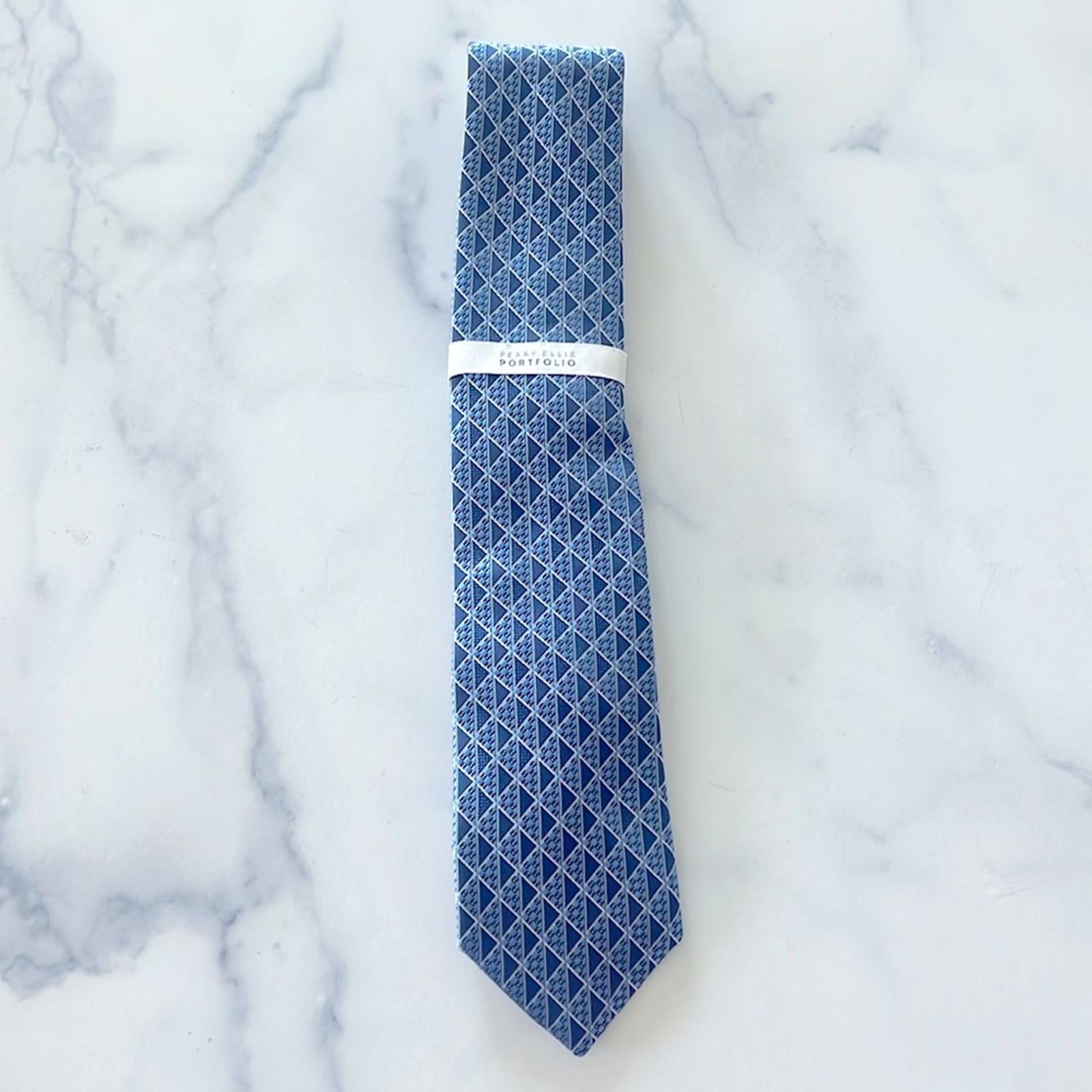 Perry Ellis Men's Vogel Geometric-Print Tie in Navy, One Size, NWT