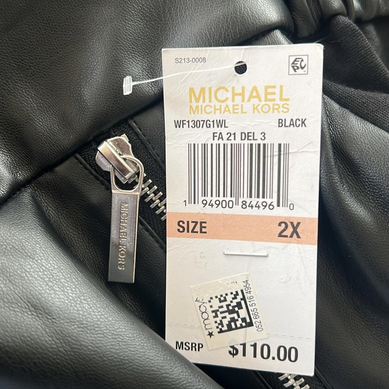 Michael Kors Zip-Pocket High Rise Skinny Leg Pull-On Pants in Black Size 2X NWT