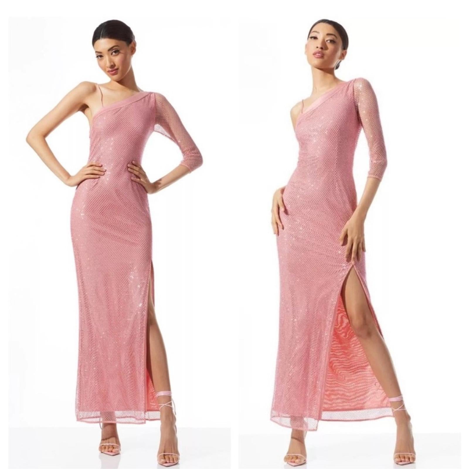 Alice + Olivia Michele Mesh Cutout Gown in Rose, Size 0 New w/Tag Retail $995