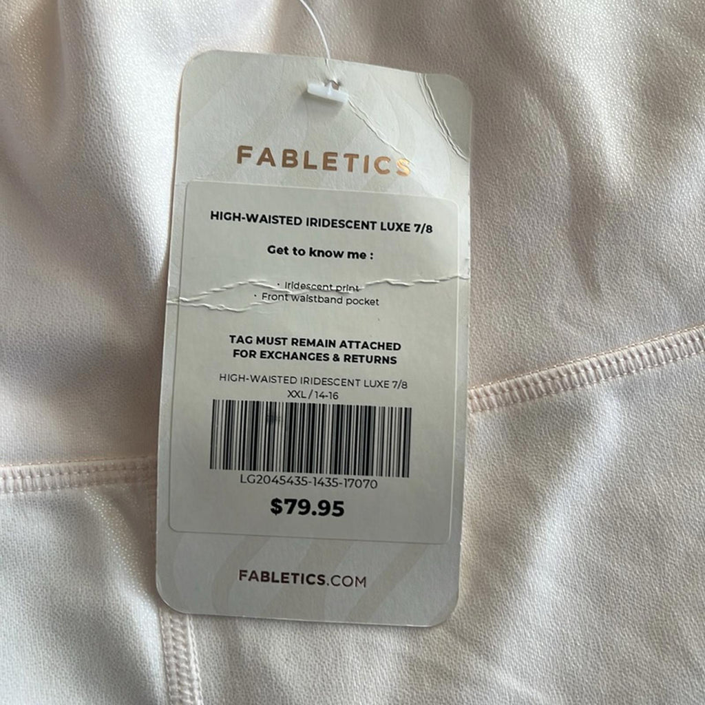 Fabletics PureLuxe High-Waisted Iridescent 7/8 Leggings, XXL (14-16) NWT $79.95