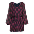 NEW Ramy Brook Jaylah Abstract Blouson Mini Dress in Boysenberry Size S $465