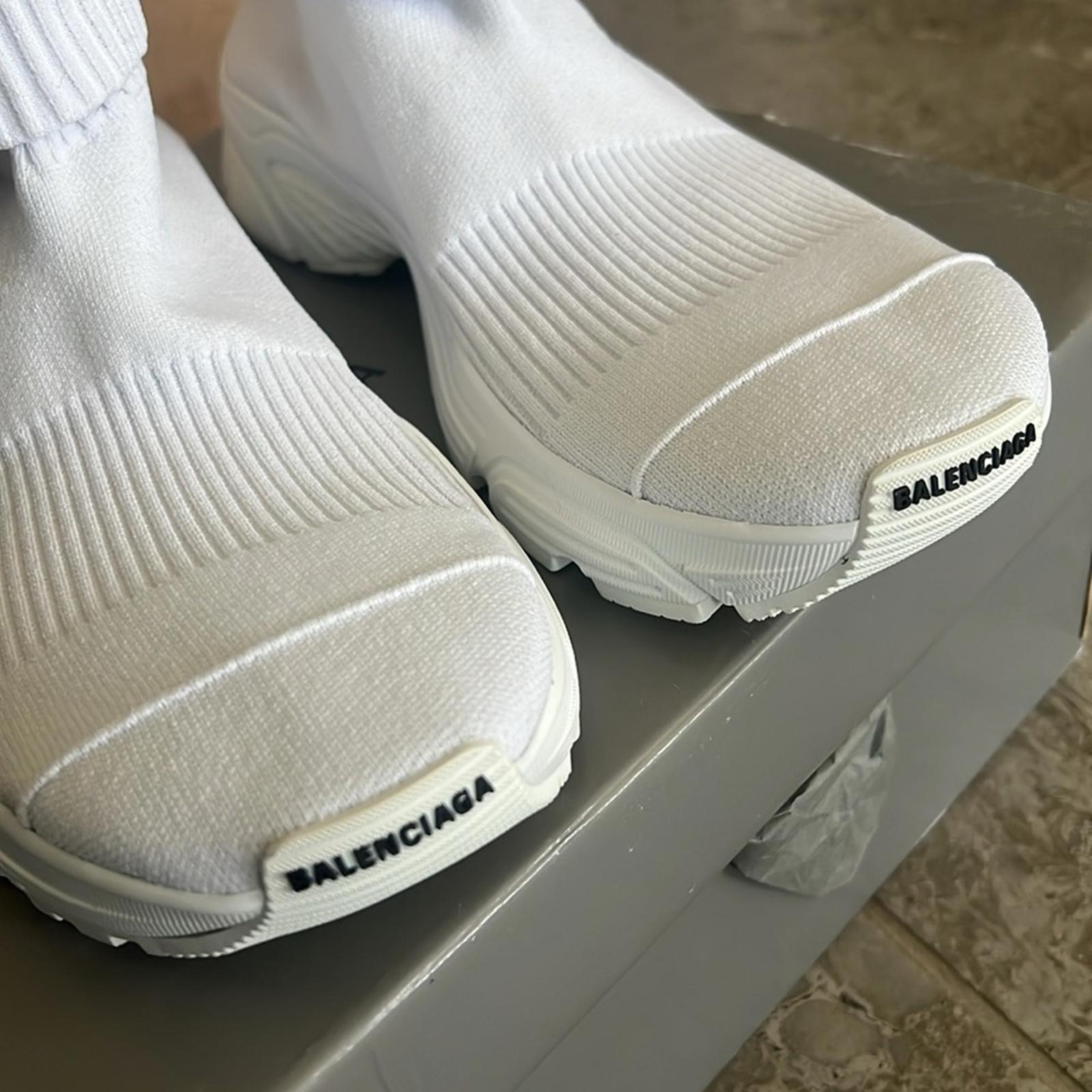 Balenciaga Speed 3.0 Knit High Top Sock Sneakers in White, Size 40 NEW in Box