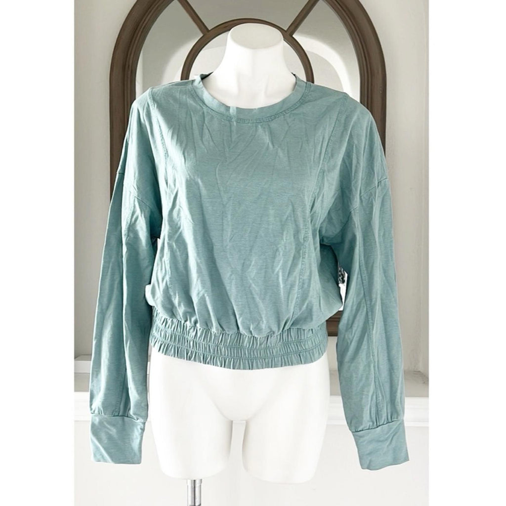 New DOLAN Anthropologie Long Sleeve Top, Turquoise Size M