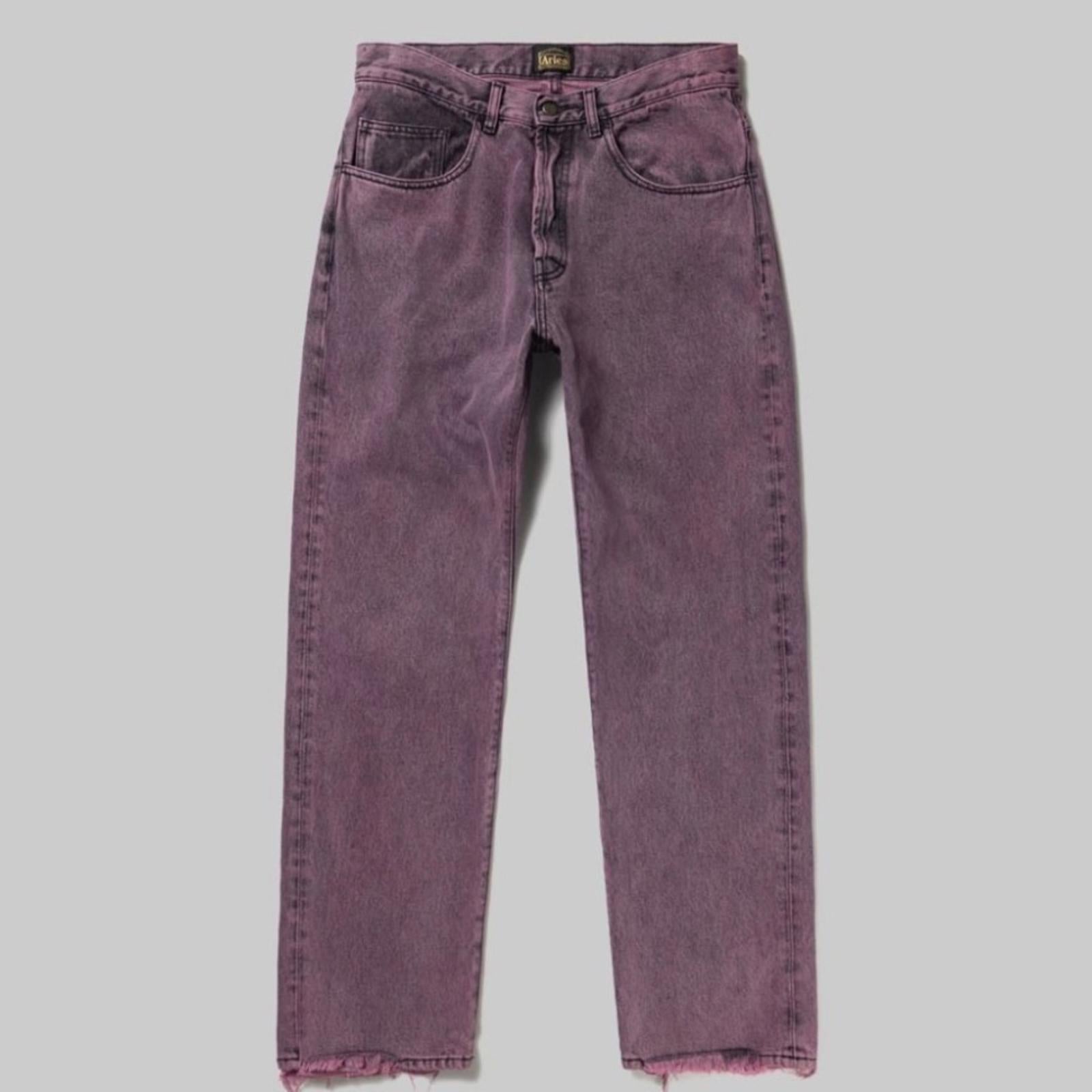 ARIES Acid Wash Batten Jeans in Rose-Pink, NEW, Size 32