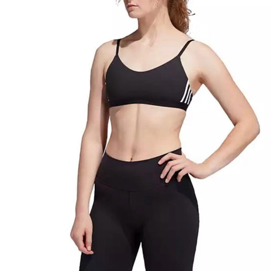 Adidas All Me 3-Stripes Sports Bra, Black White, Size S New w/Tag