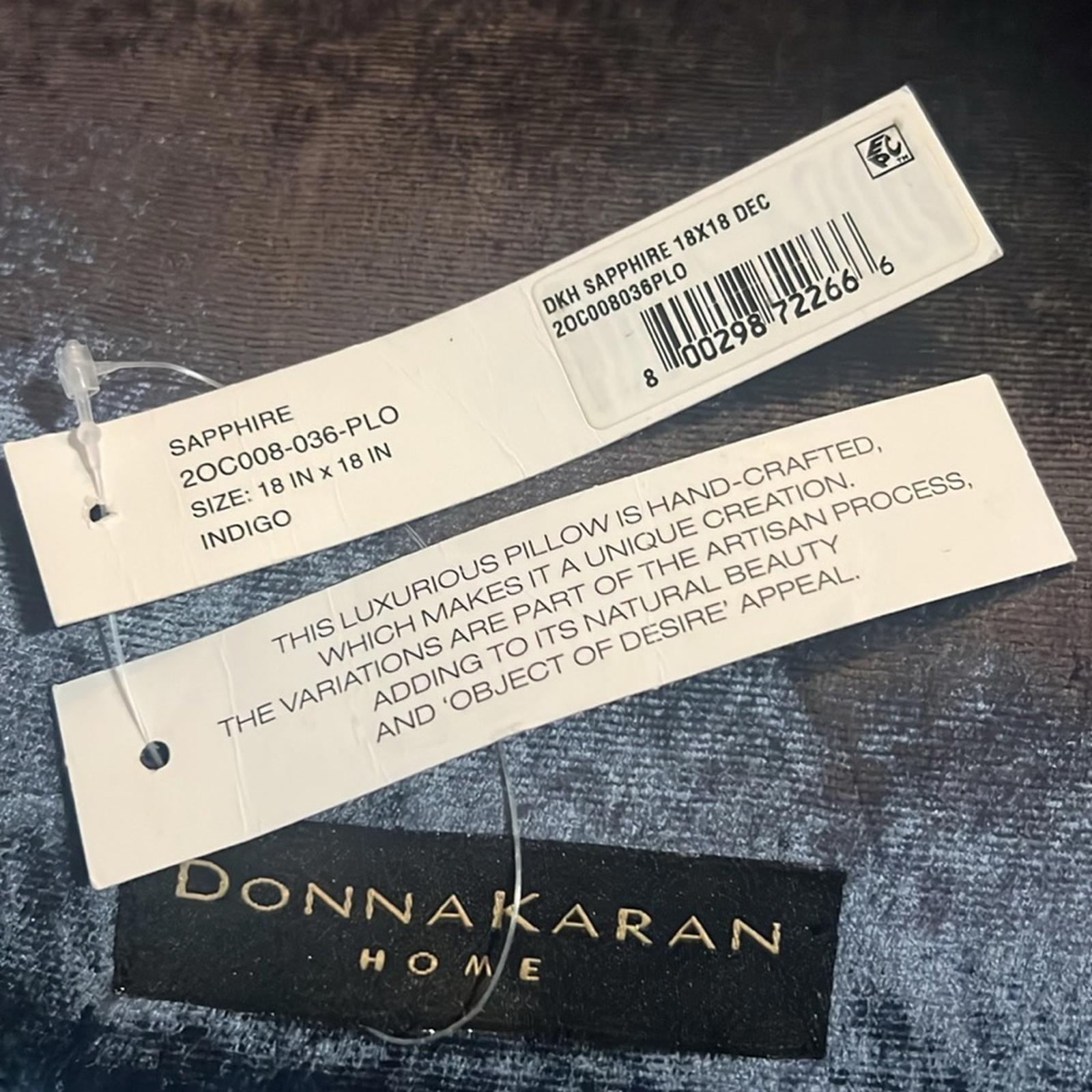 Donna Karan Sapphire Collection Decorative Pillow, 18" x 18" NWT Retail $255