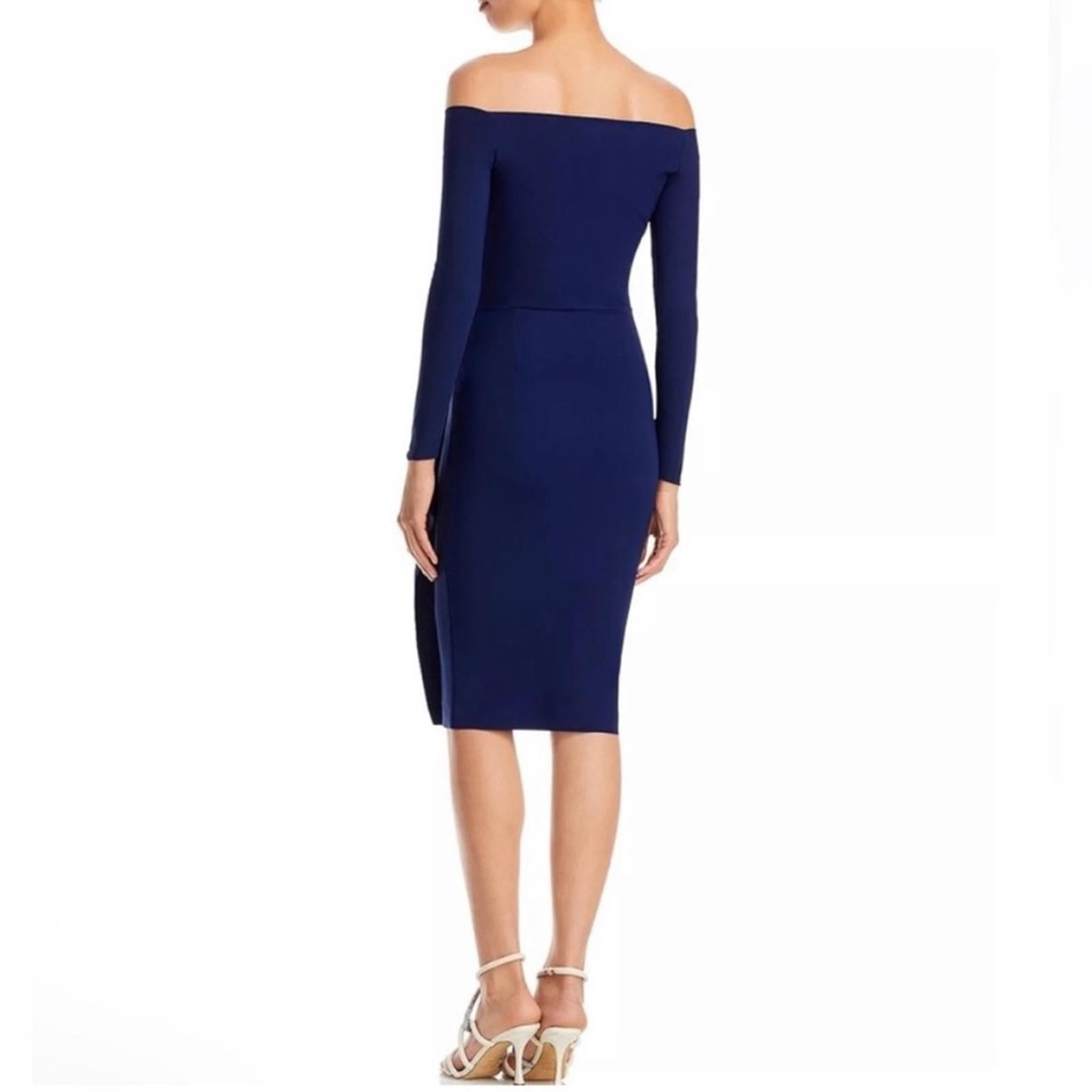 Chiara Boni La Petite Robe Silveria Off-the-Shoulder Dress in Navy, NWT, Size 6