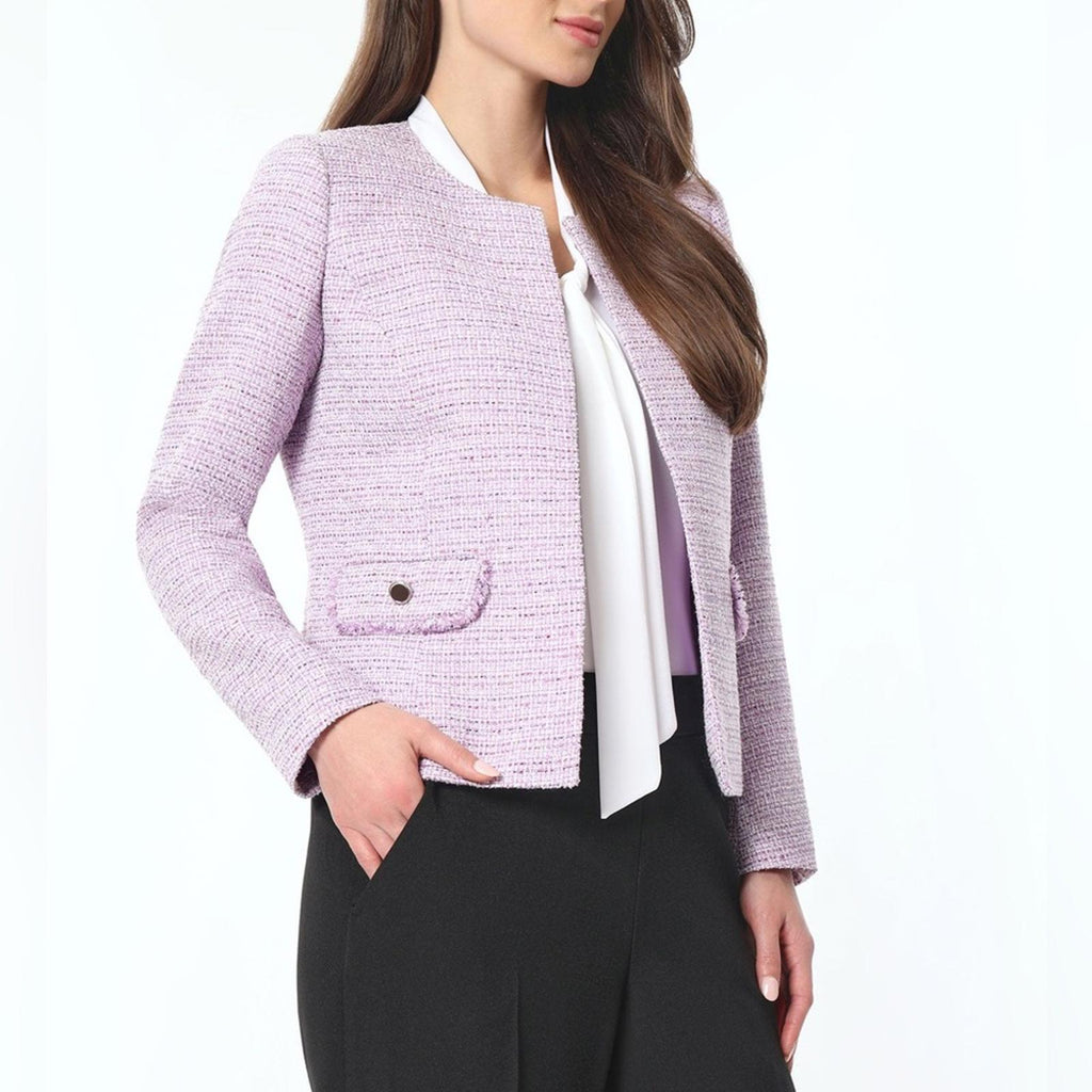 KASPER Barbara Jacket, Tweed in Lavender Mist, Size 10, New w/Tag