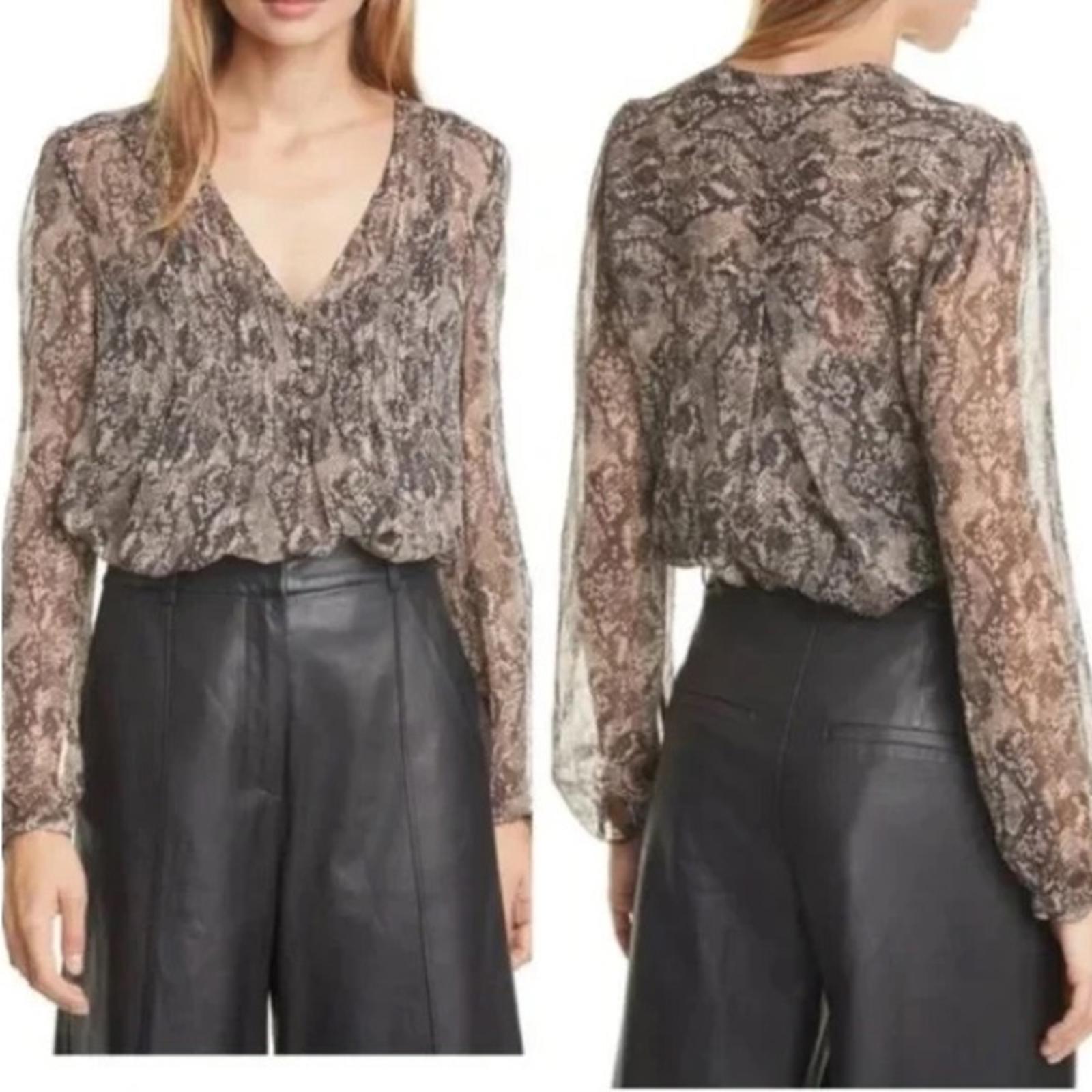 Veronica Beard Lowell Paisley Top, Off-White Multi, Size 00 New w/Tag $398